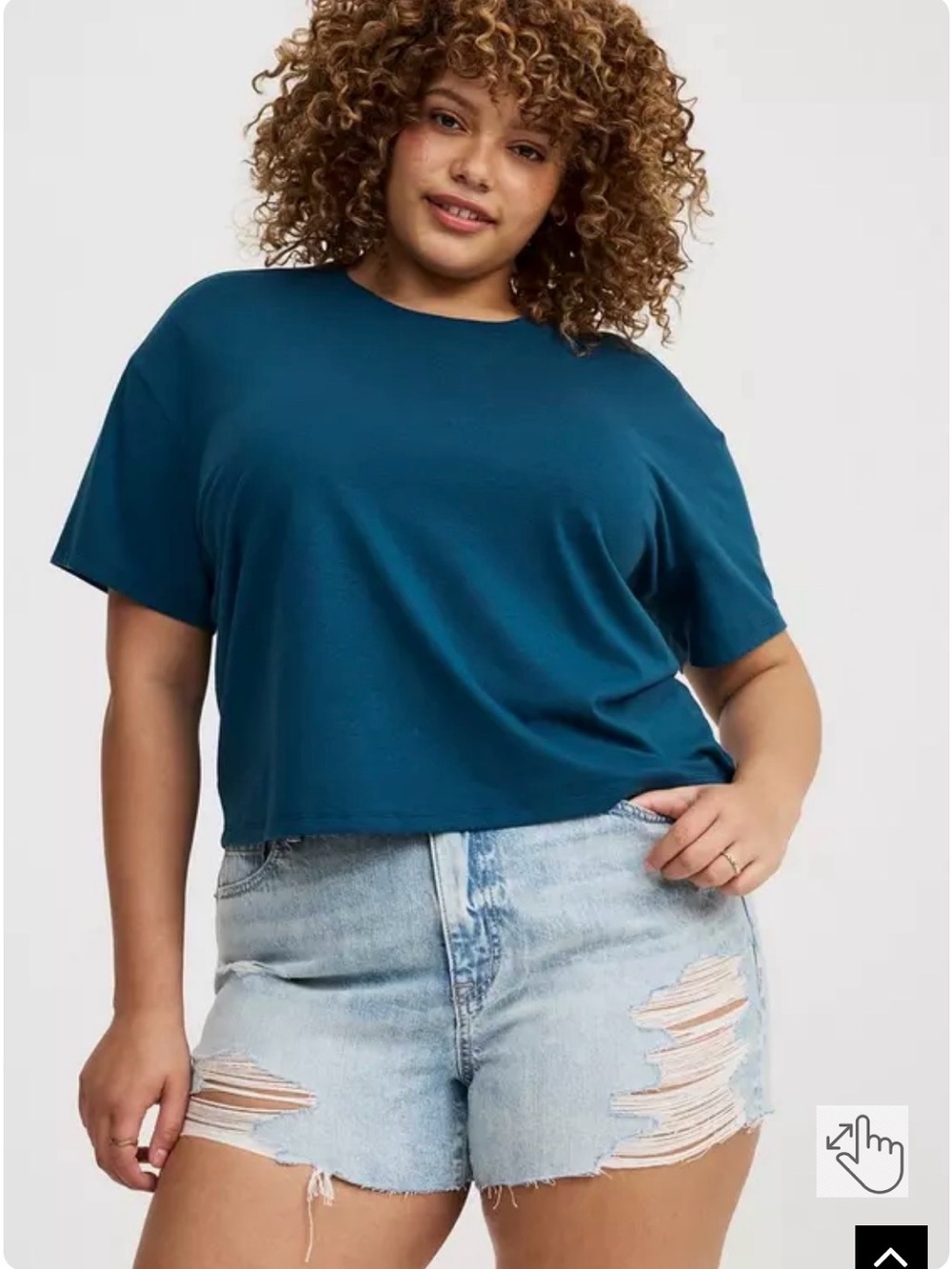 Torrid Signature Jersey Relaxed Crop Crew Tee, Legion Blue, Size 3 (3X 22-24)